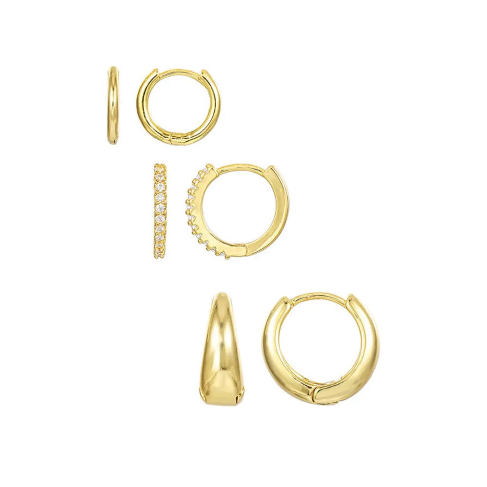 Gold Small Hoop Earrings Set for Women, Gold Plated Dainty Small Huggie Hoop Earrings for Women, Gold Earrings Stack Sets for Multiple Piercing, Cartilage Earrings for Women Jewelry Gifts