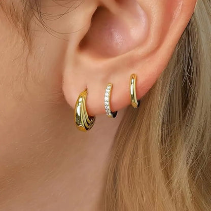 Gold Small Hoop Earrings Set for Women, Gold Plated Dainty Small Huggie Hoop Earrings for Women, Gold Earrings Stack Sets for Multiple Piercing, Cartilage Earrings for Women Jewelry Gifts